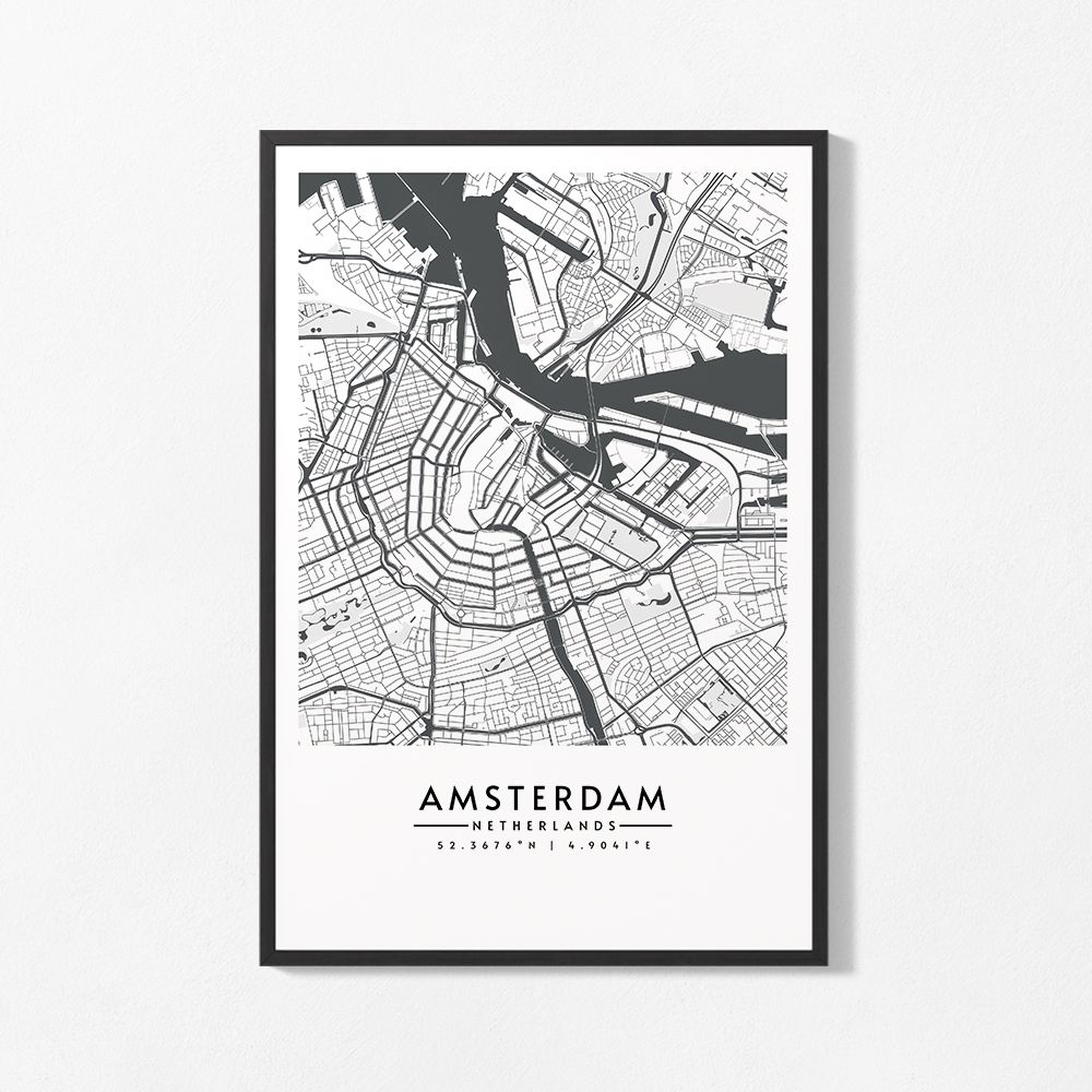Affiche - Carte d'Amsterdam