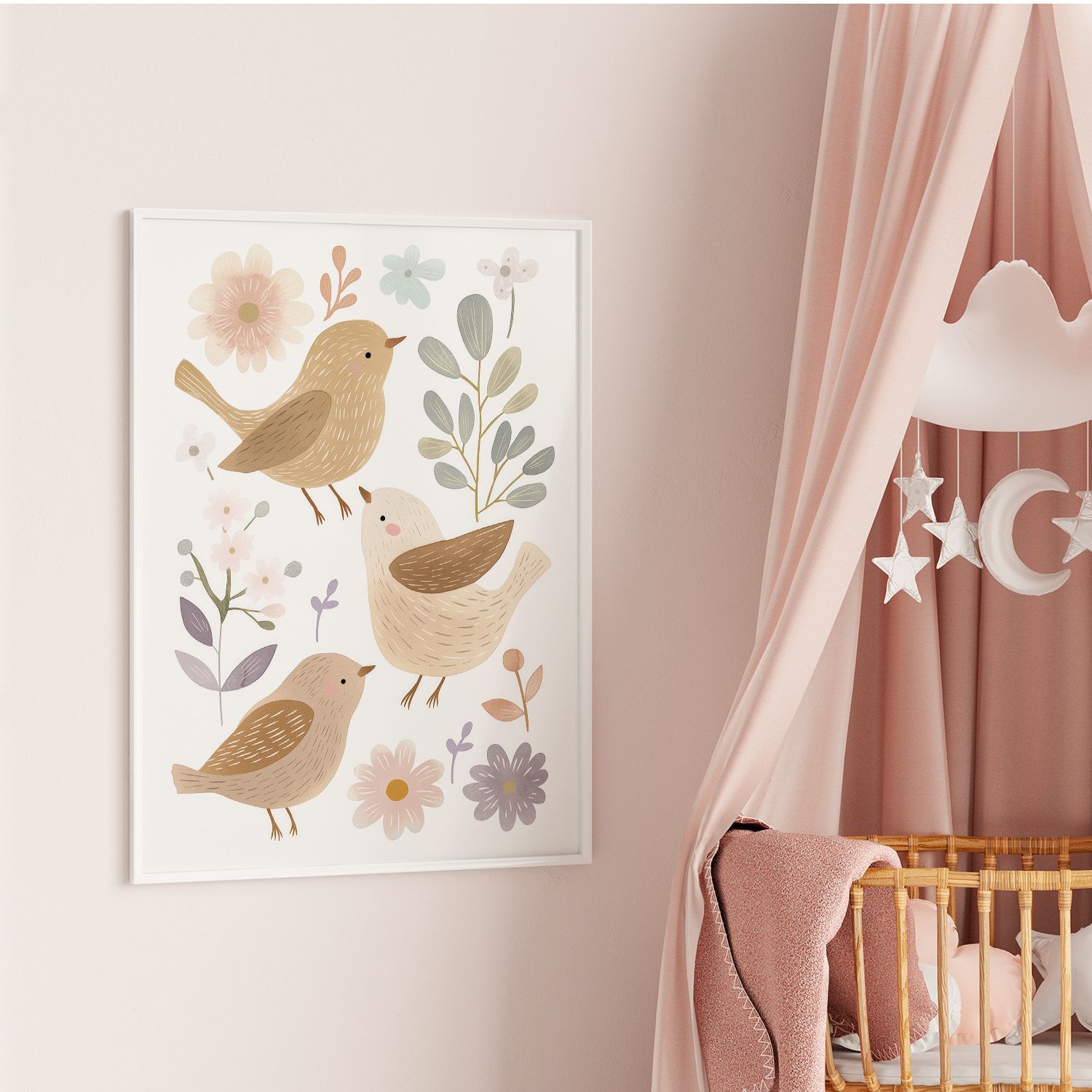 Affiche - Oiseaux et Fleurs