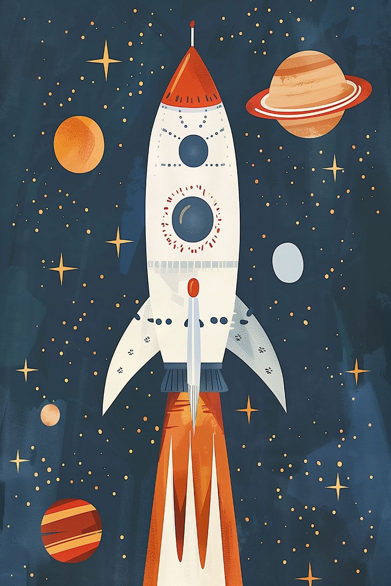 Affiche - Fusée dans l'Espace