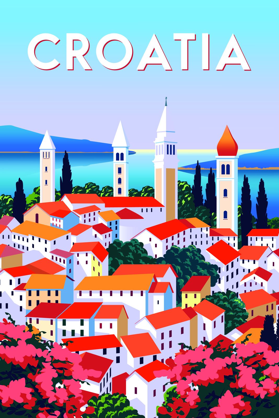 Affiche Paysage de Voyage Croatie