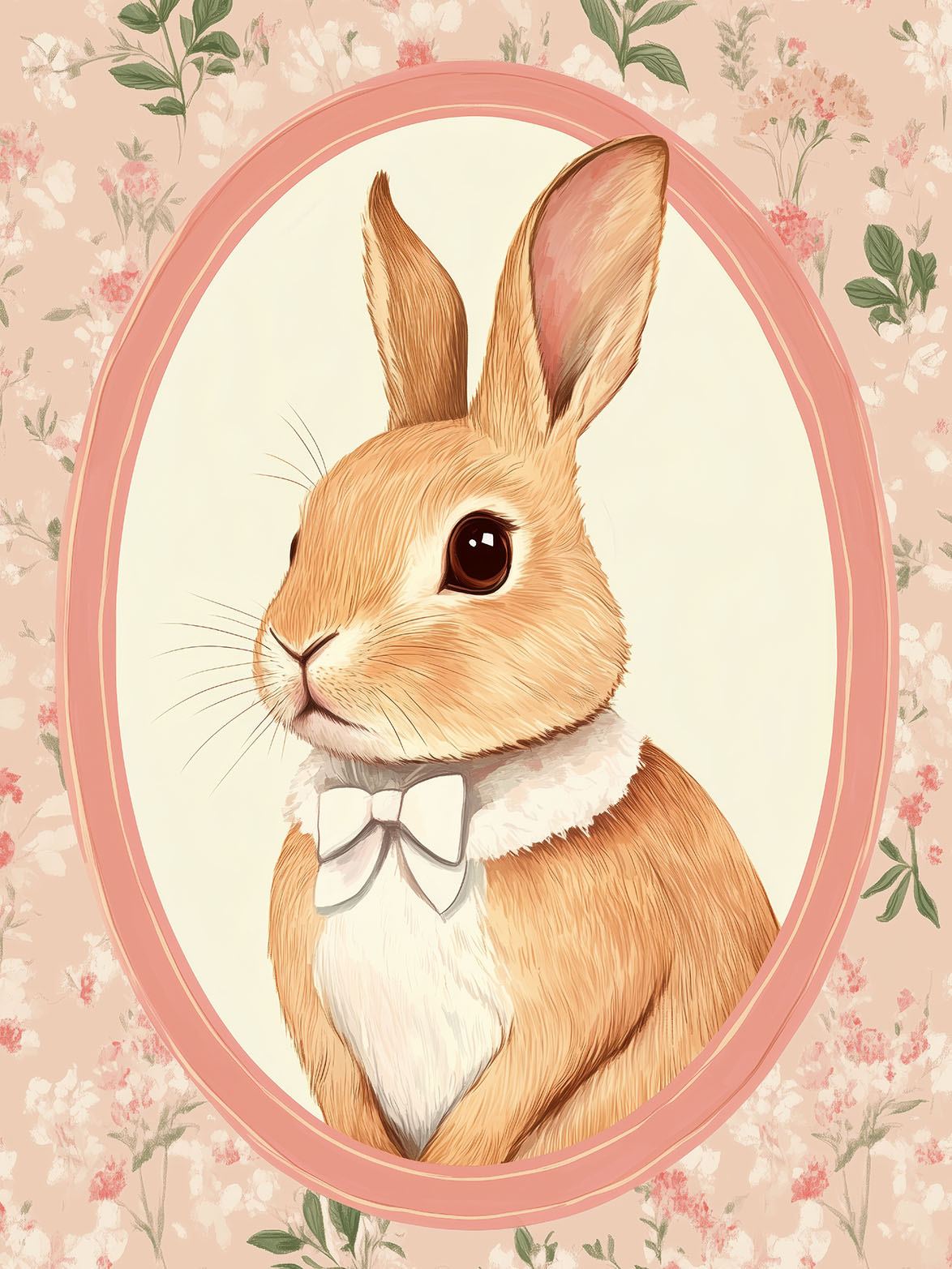 Poster - Lapin avec Nœud Papillon