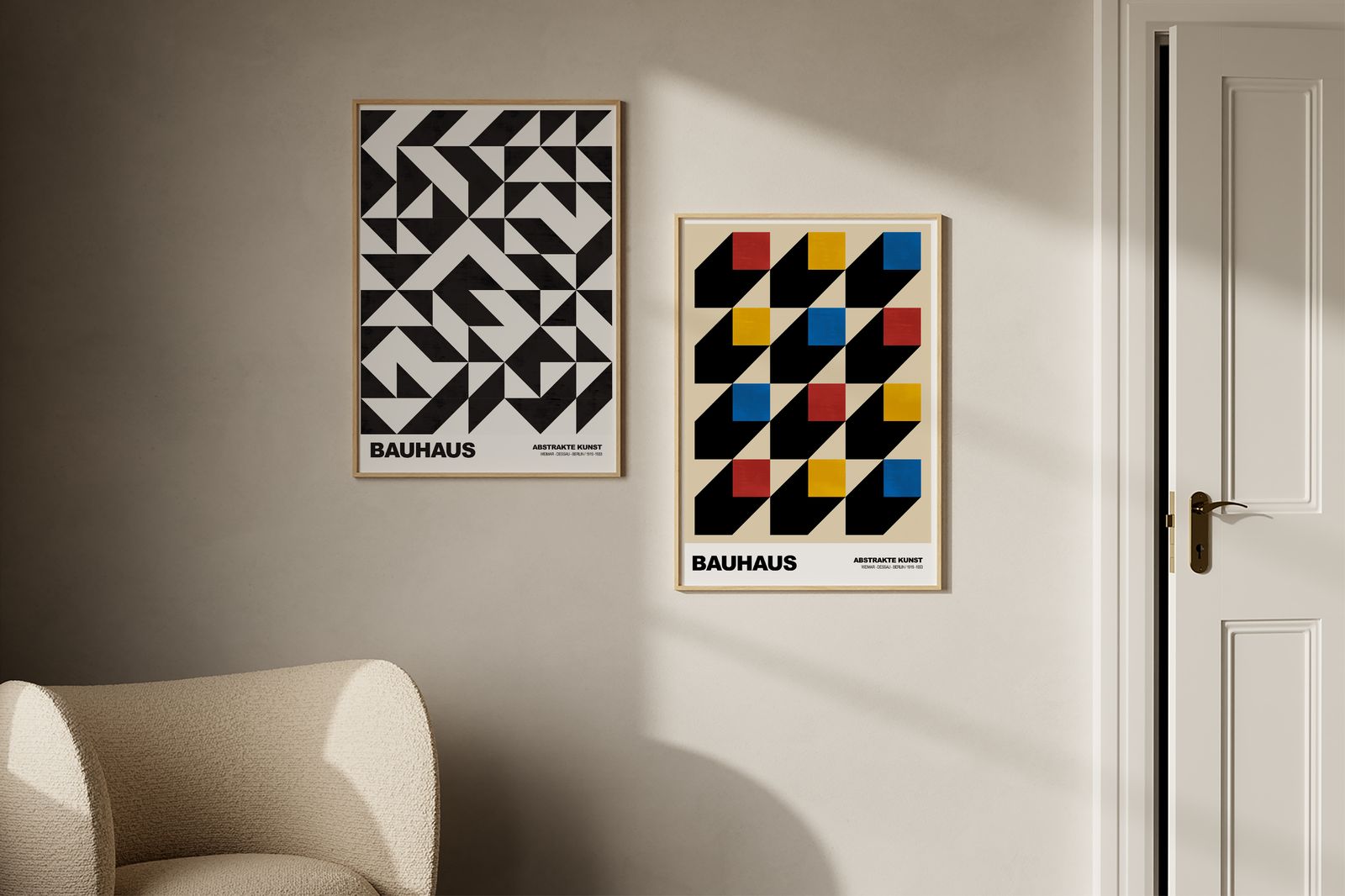 Affiche - Motifs Géométriques Bauhaus / Ensemble de 2