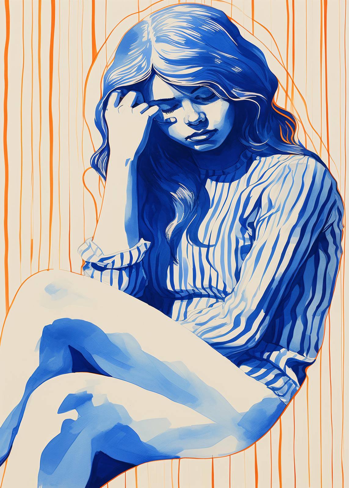 Affiche - Contemplation Bleue