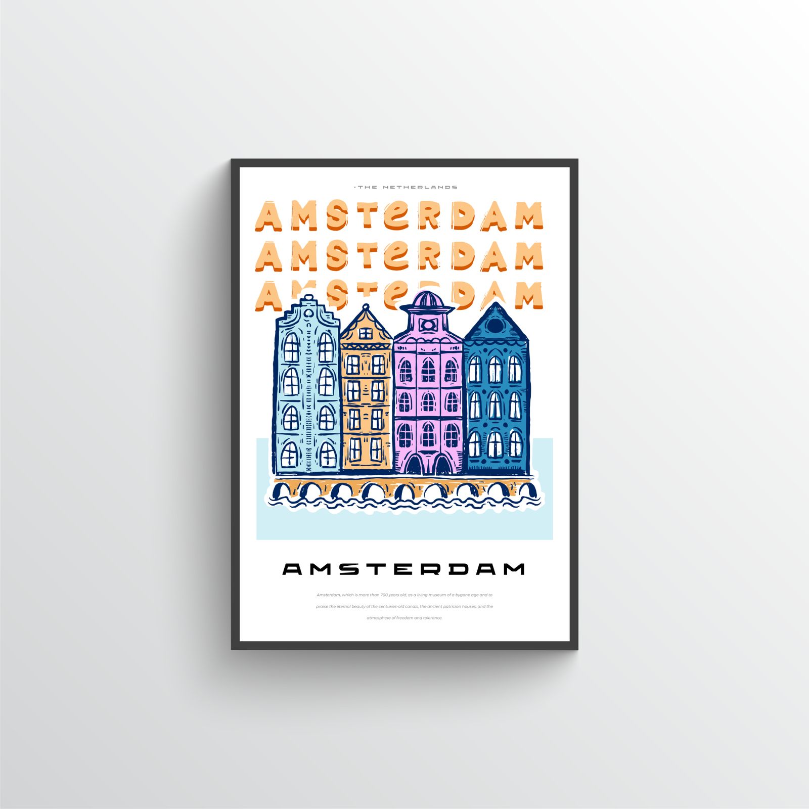 Affiche murale d'oeuvre d'art d'Amsterdam