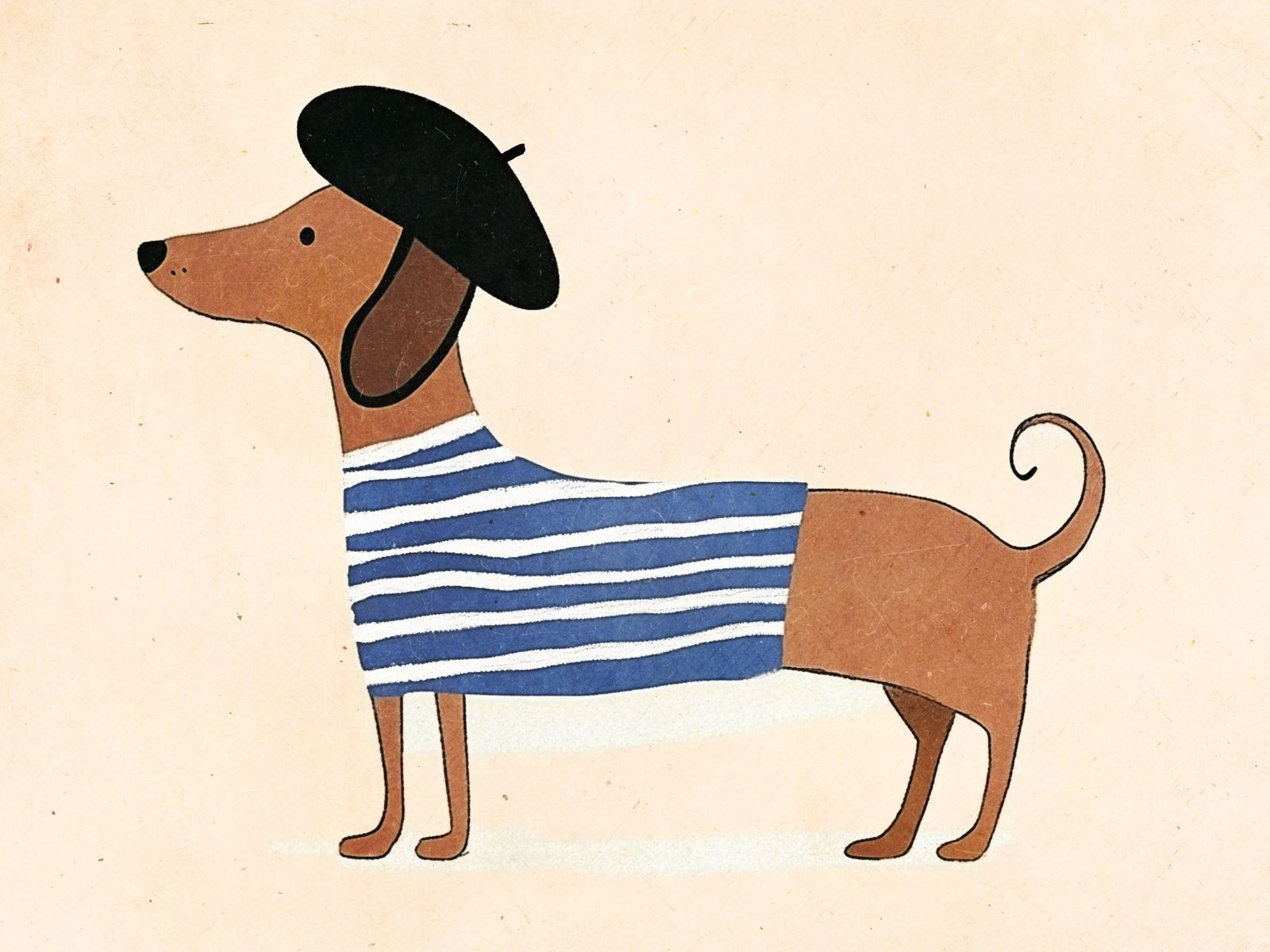 Affiche - Chien avec Béret