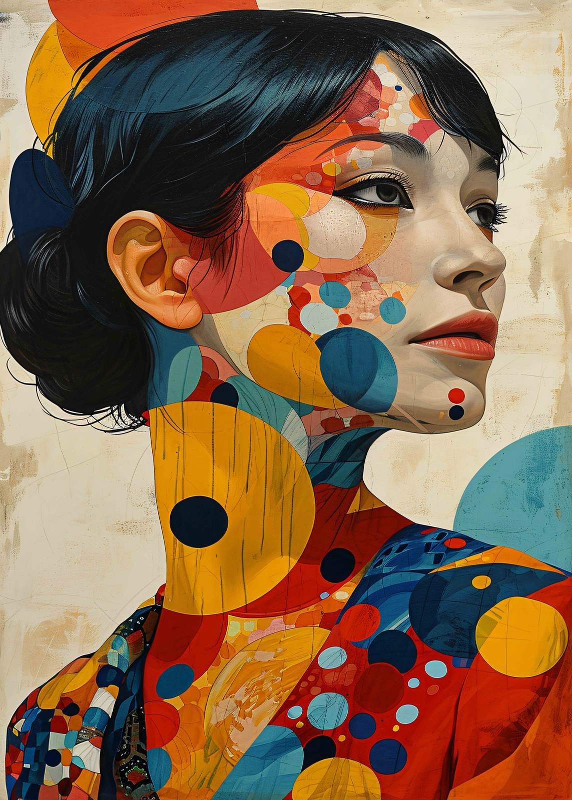 Affiche - Portrait Abstrait Coloré