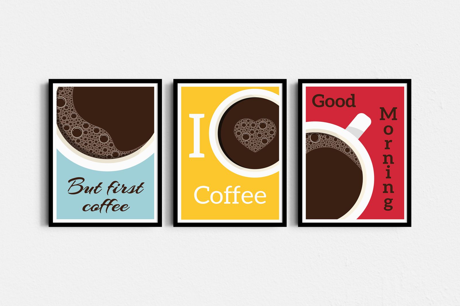 Affiche - Trio Café Matin / Ensemble de 3