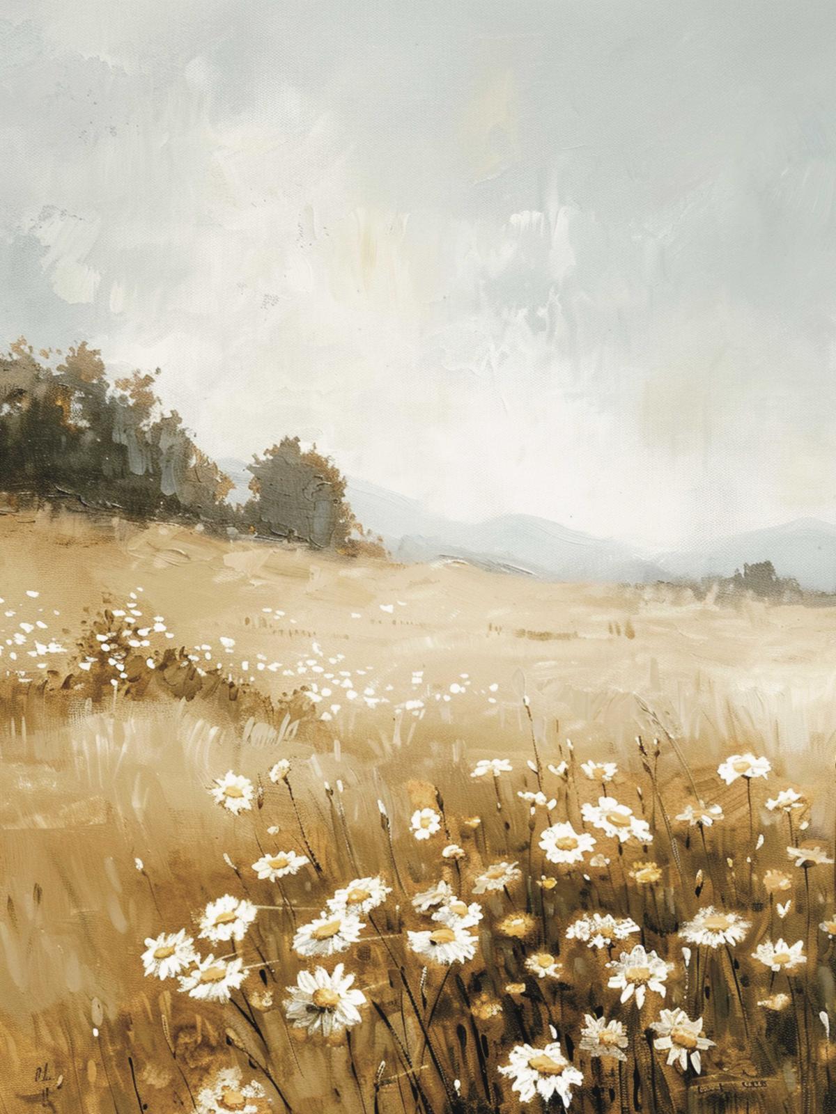 Affiche - Paysage Champ de Marguerites