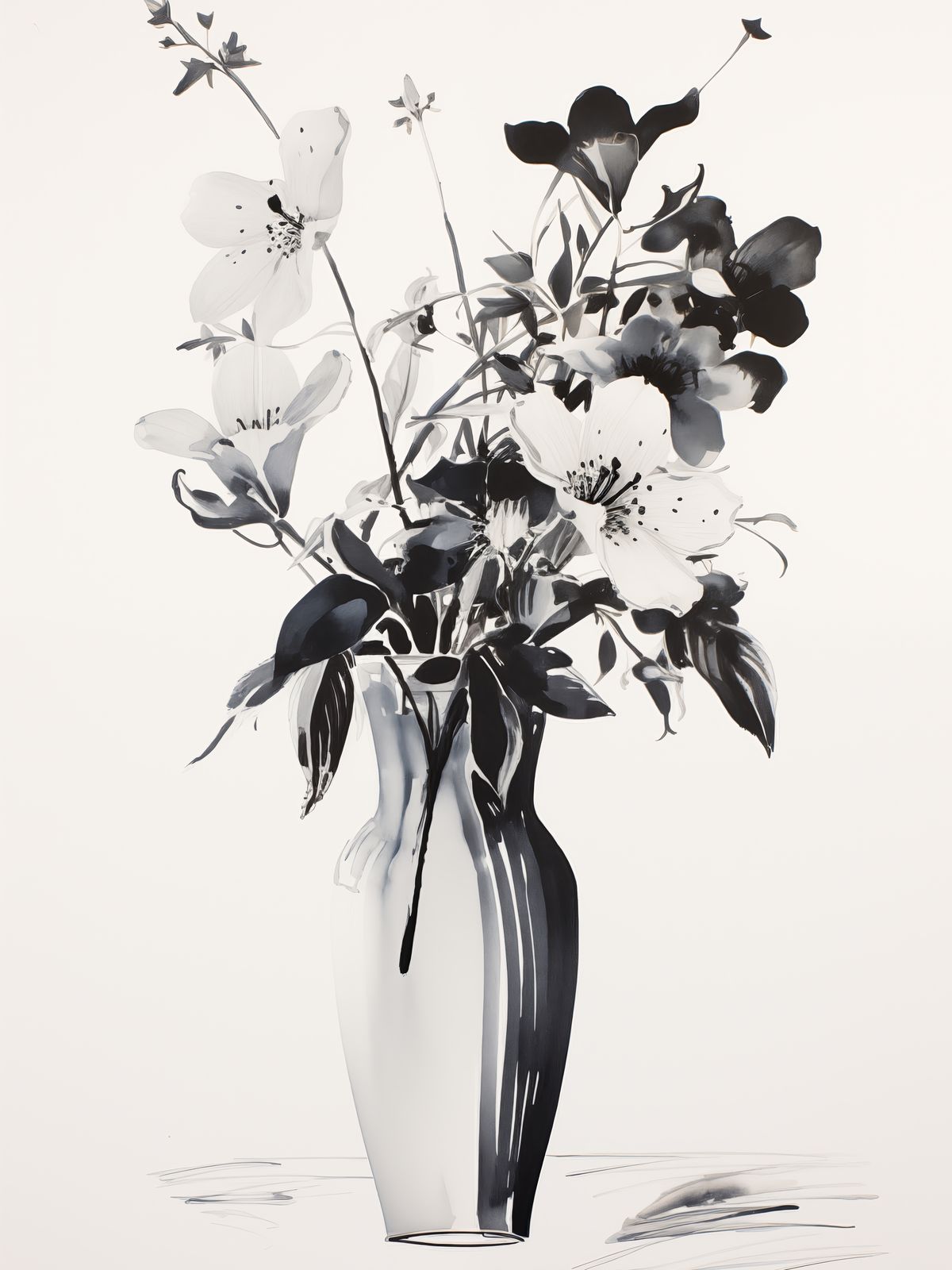 Affiche - Art Floral Monochrome