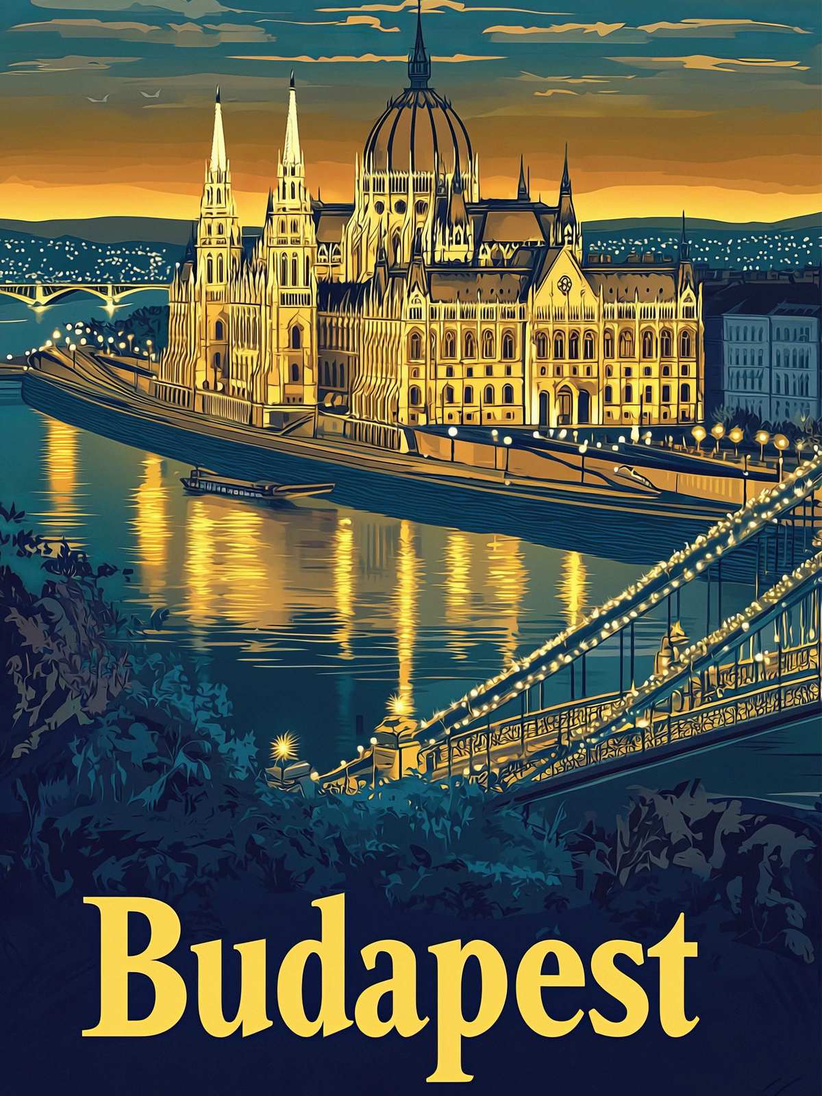 Affiche - Paysage urbain de Budapest