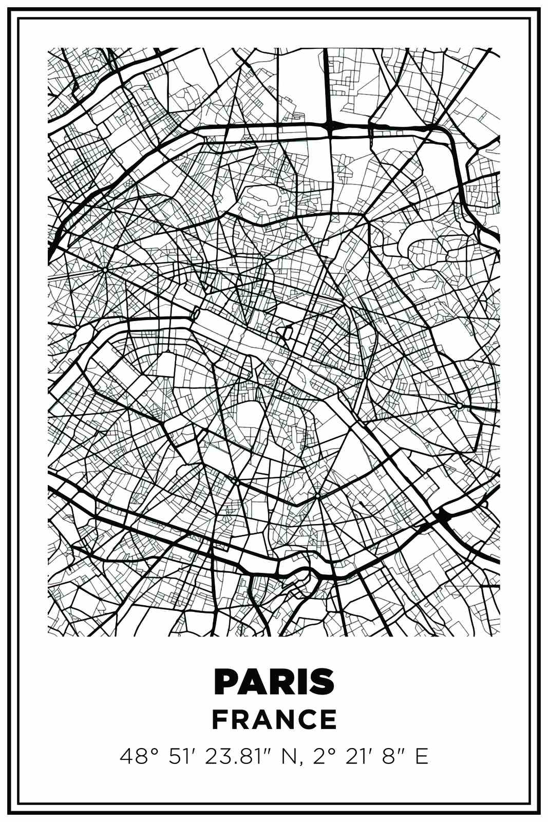 Affiche Carte de Paris