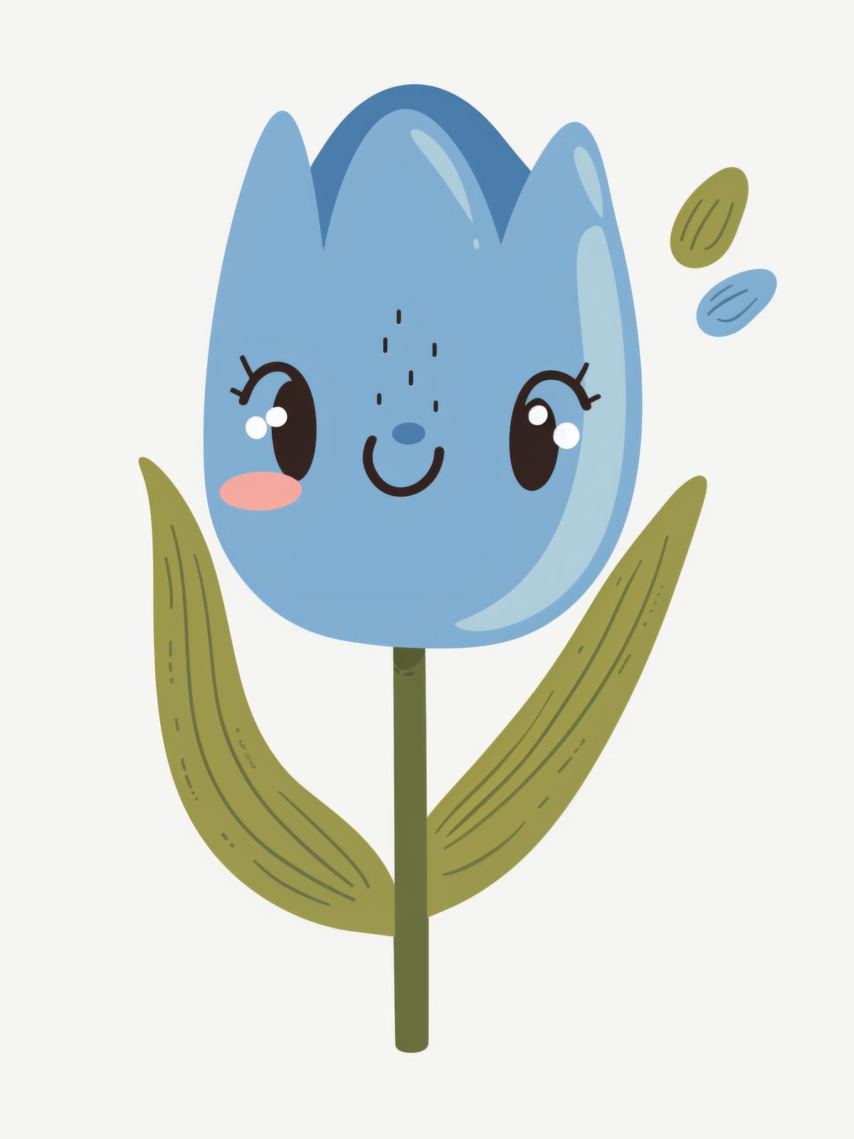 Poster - Fleur Bleue Souriante