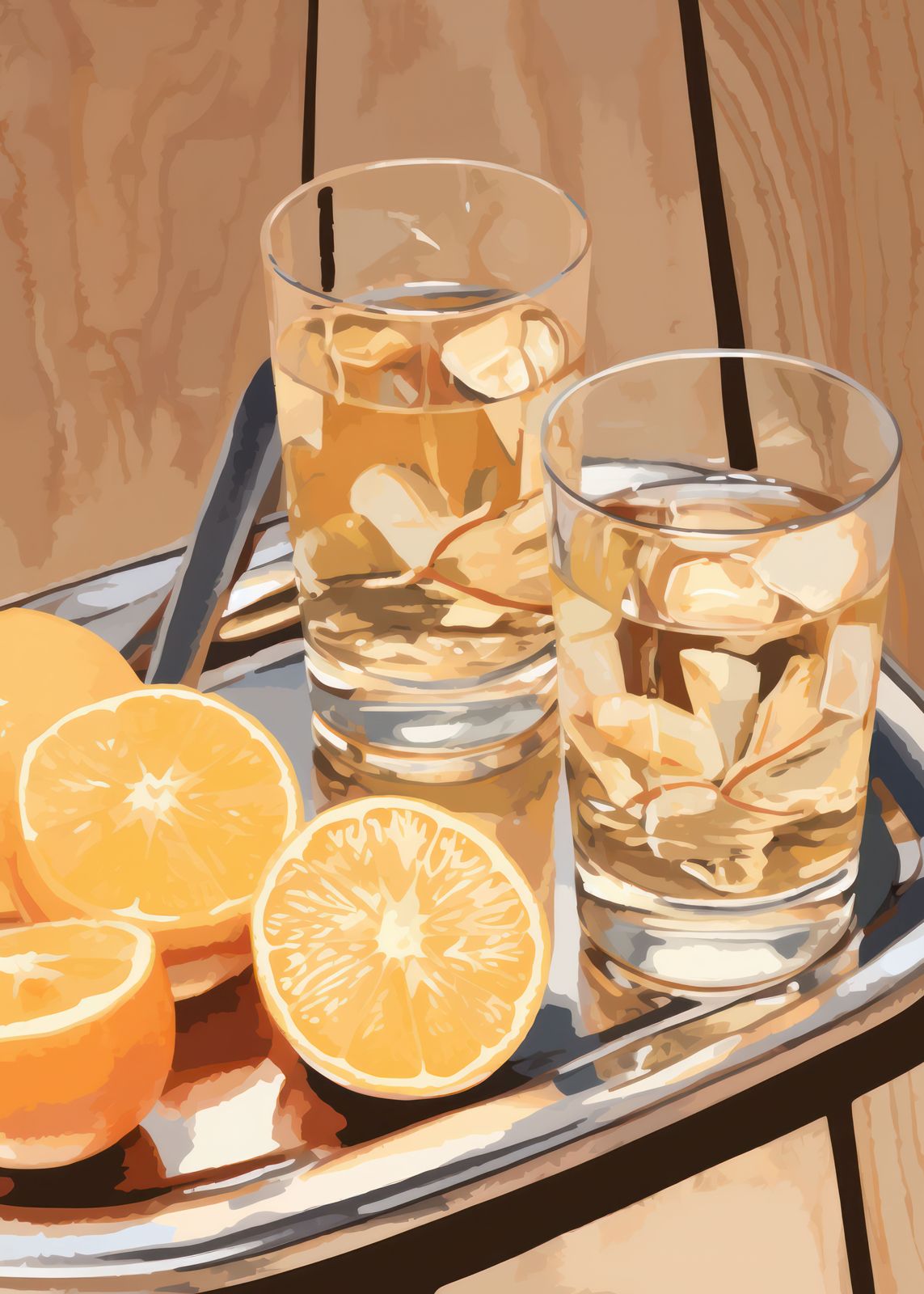 Poster - Verres avec Oranges