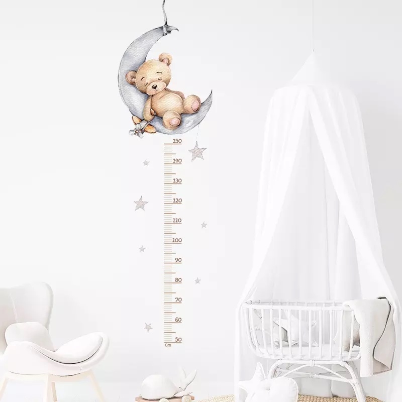 Sticker Mural - Mesure de la taille / Ours endormi