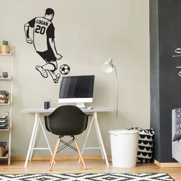 Sticker mural - Footballeur / Personnalisé / Transparent