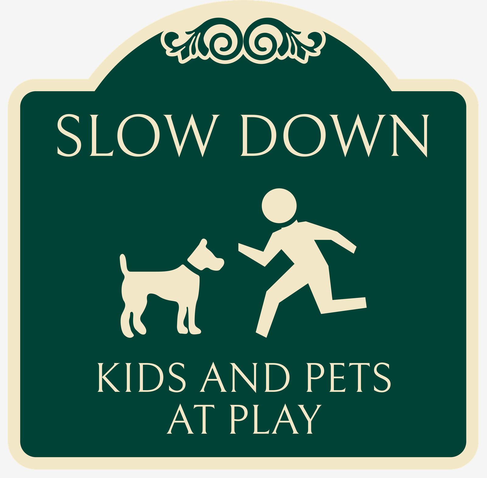 Sticker - Ralentissez enfants et animaux domestiques en jeu