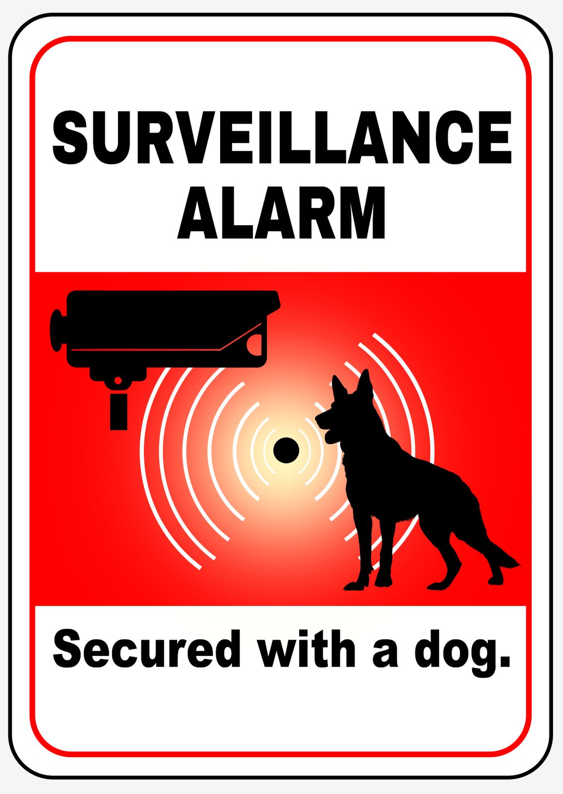 Autocollant - Alarme de Surveillance Sécurisé par un Chien