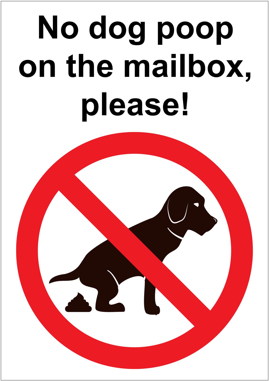 Sticker - Pas De Crottes de Chien Sur La Boîte Aux Lettres