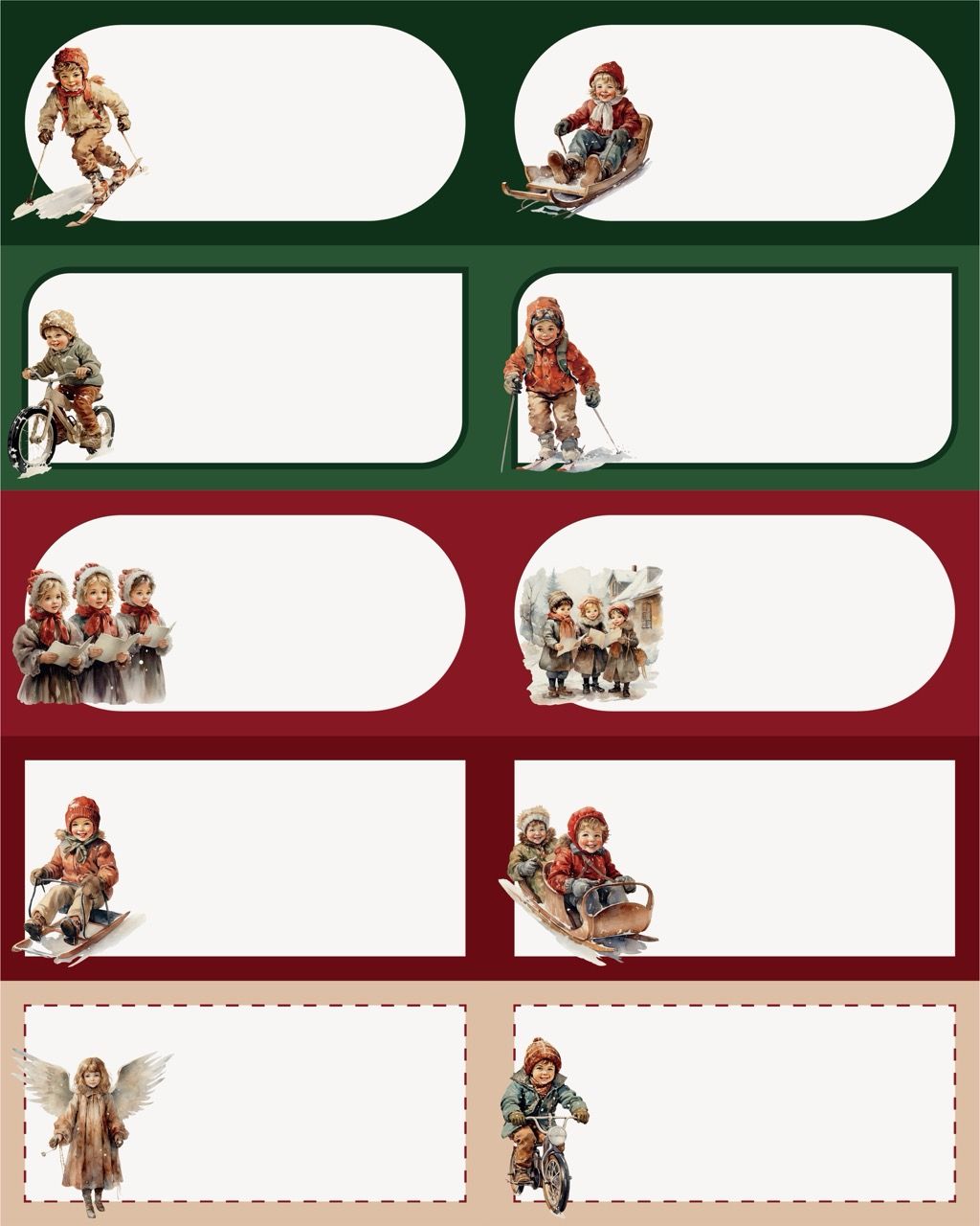 Étiquettes de paquets de Noël 8,5 × 4,2 cm – 180 étiquettes