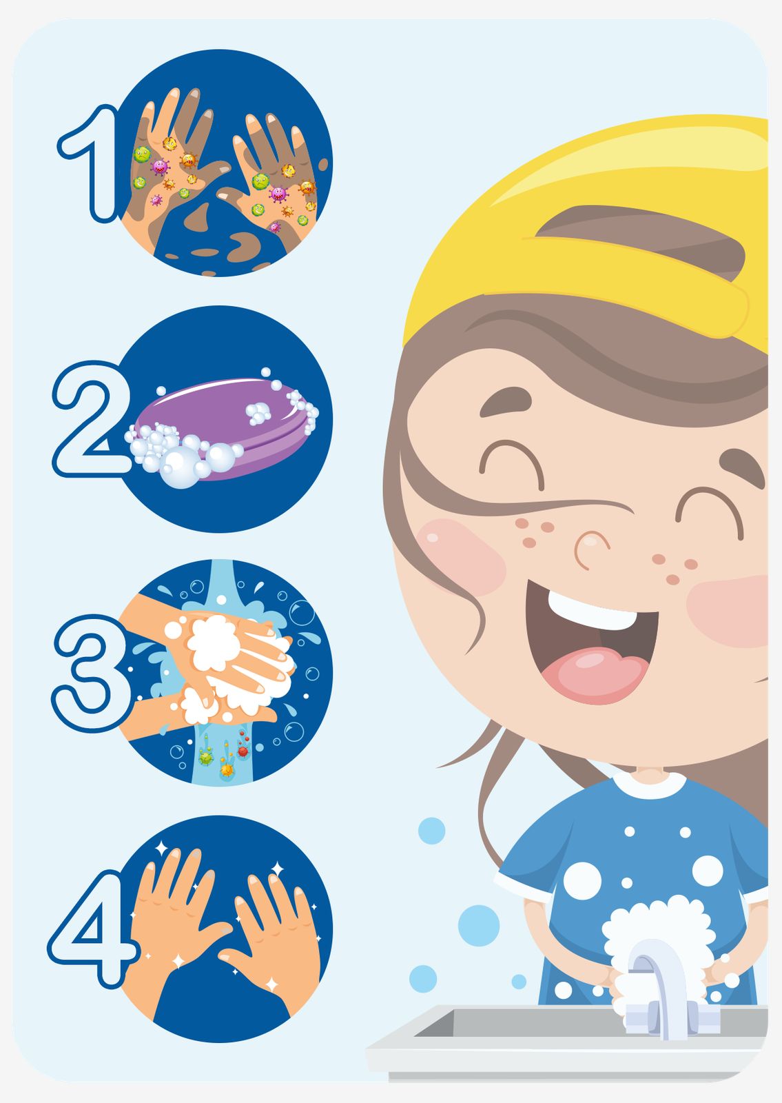 Sticker - Instructions de Lavage des Mains