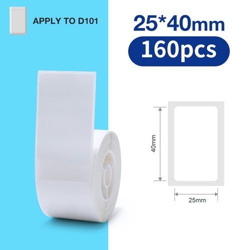 NIIMBOT Étiquettes Autocollantes Série Série D101 25 x 40 mm / 160 pcs / Transparent