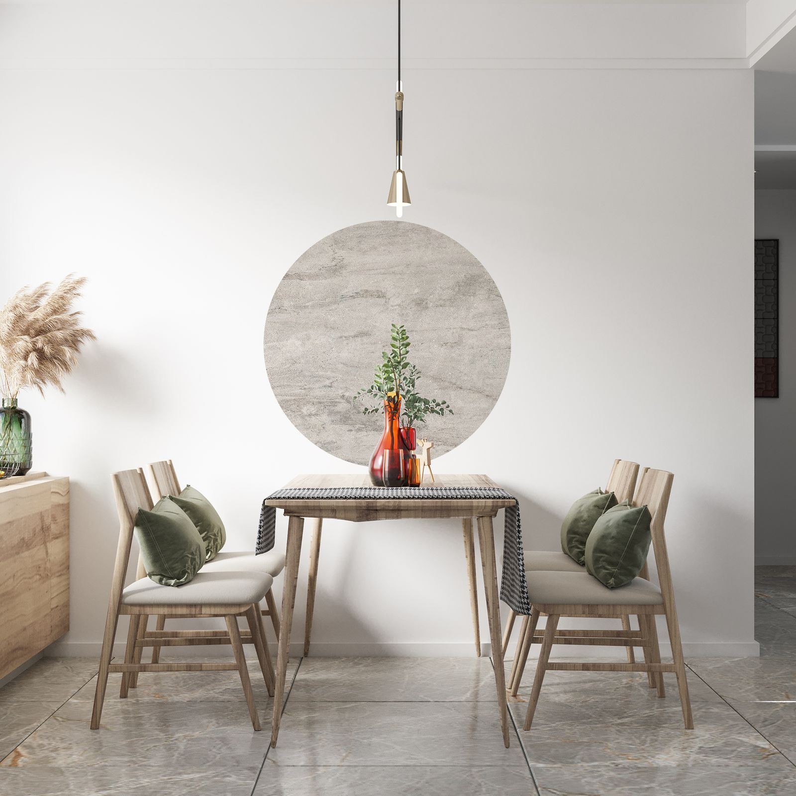 Autocollant mural / Cercle - Design marbre